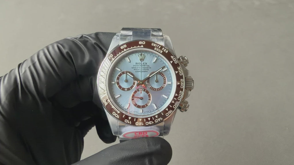 Real CBD product, return lost bag! Ice blue back transparent Daytona 4131 movement
