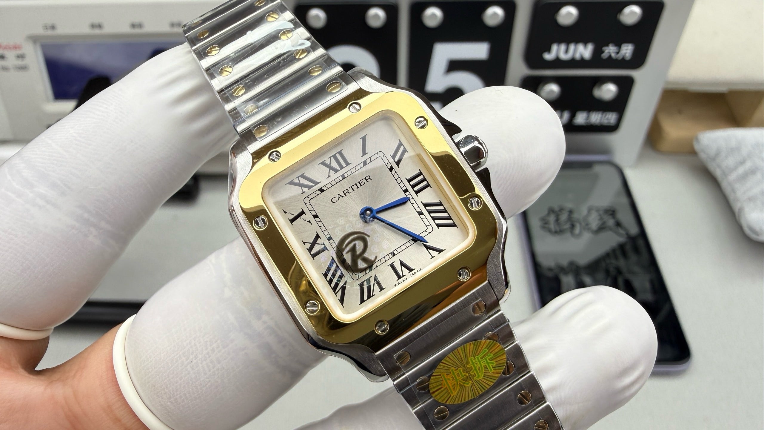 Cartier steel strip gold style