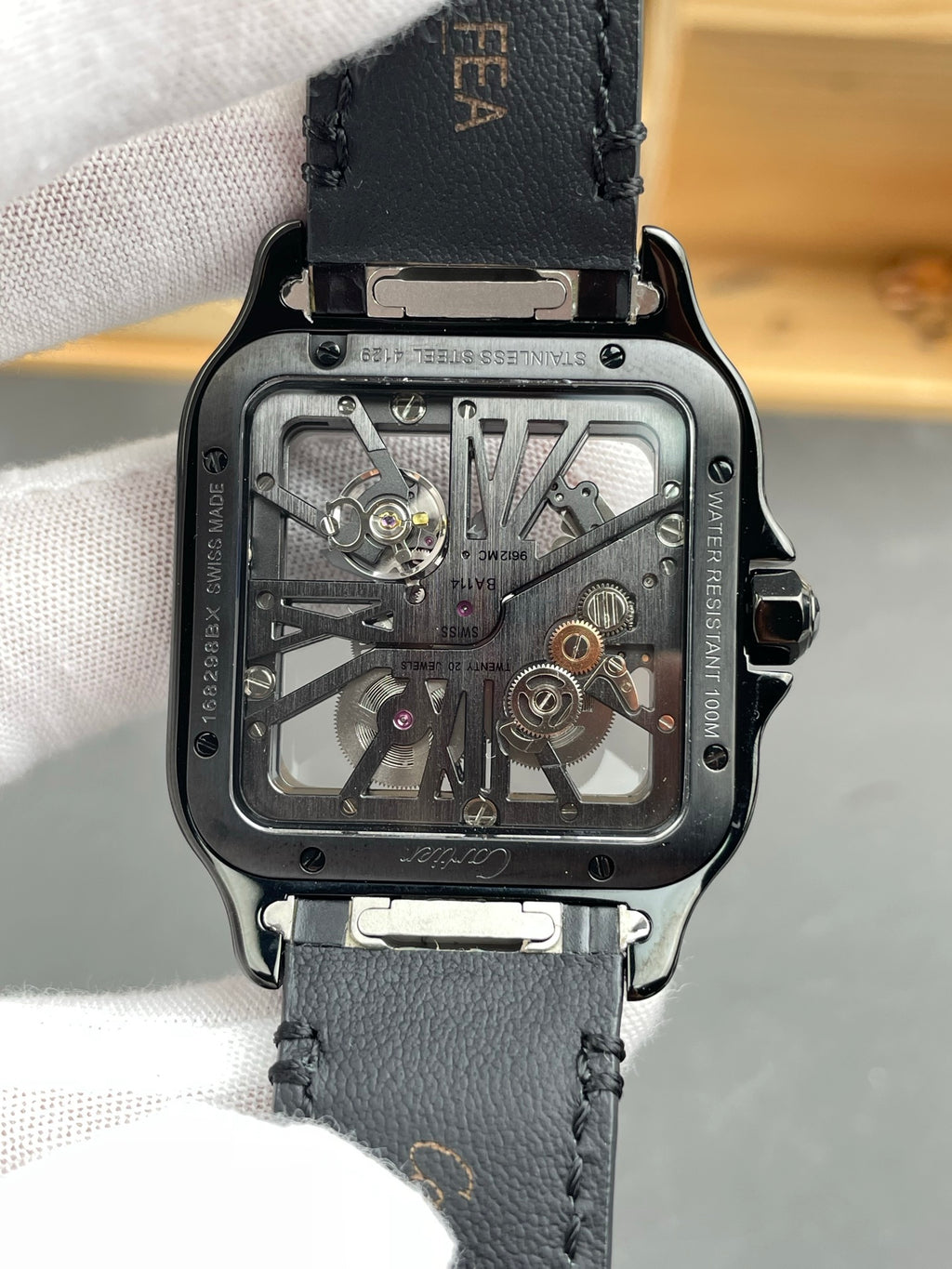 Cartier/Santos de Cartier hollowed out wristwatch