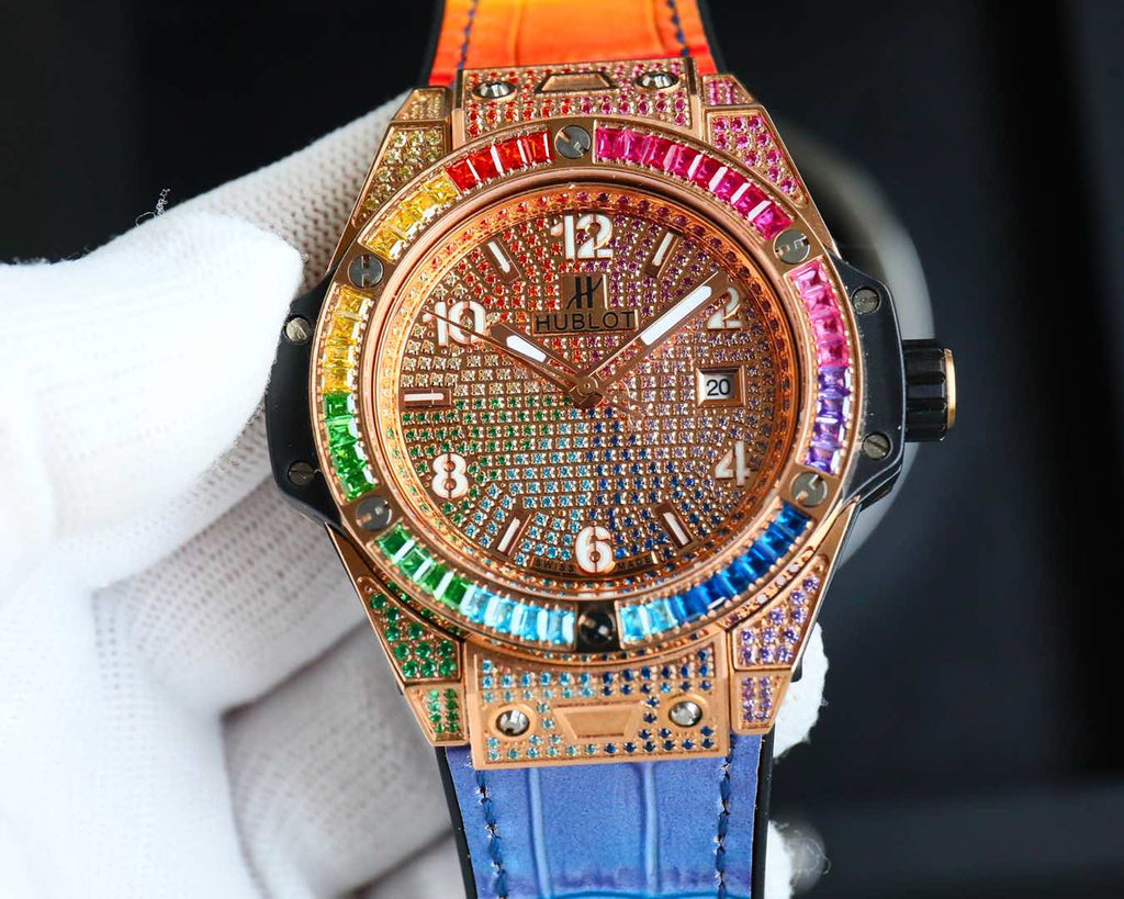 Hublot Big Bang Stainless Steel Rainbow Diamond Watch