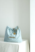 Classic 22 Handbag Haze Cream Blue ZP Leather Shipment