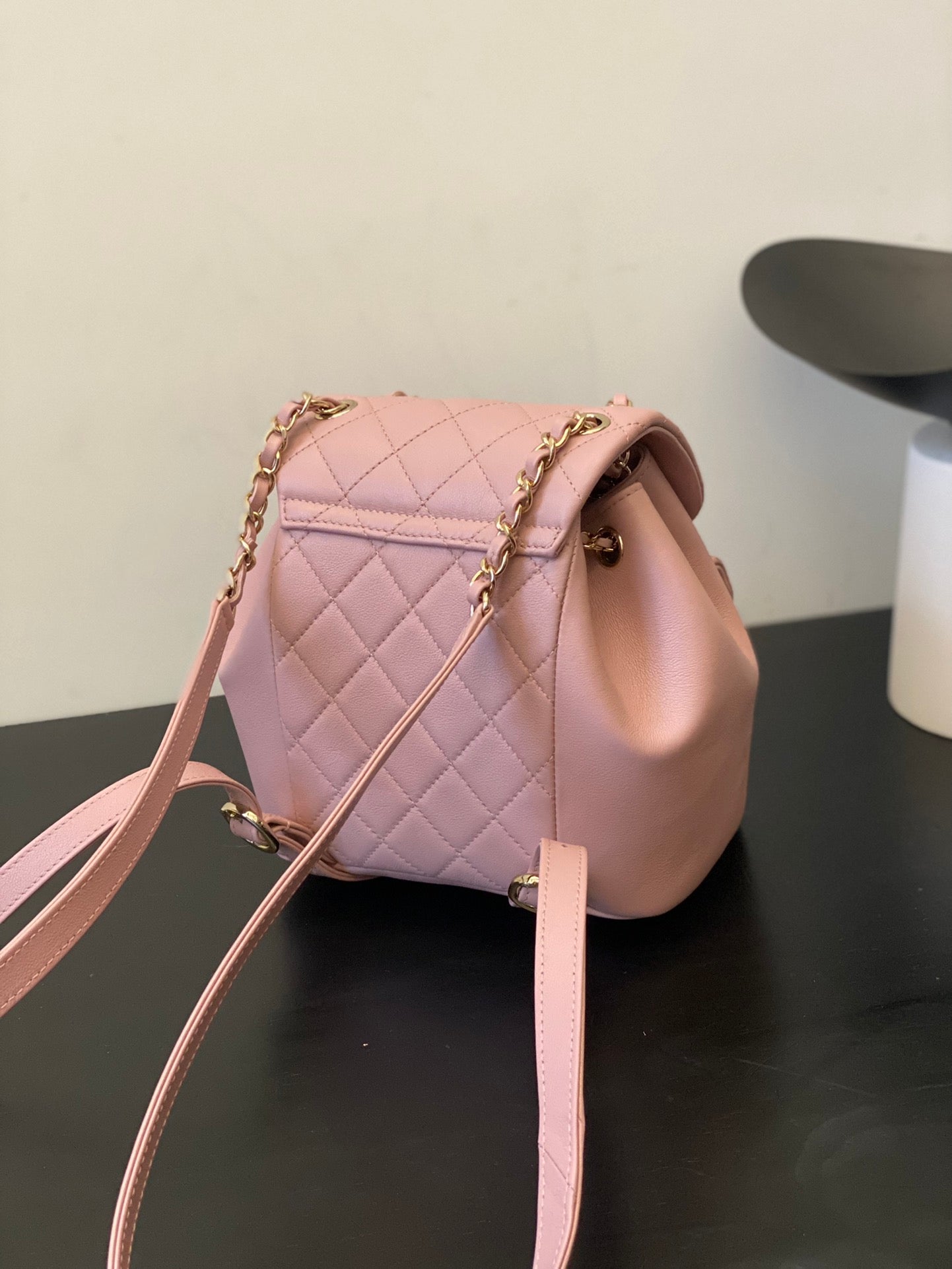 24P DUMA Pink Leather Backpack