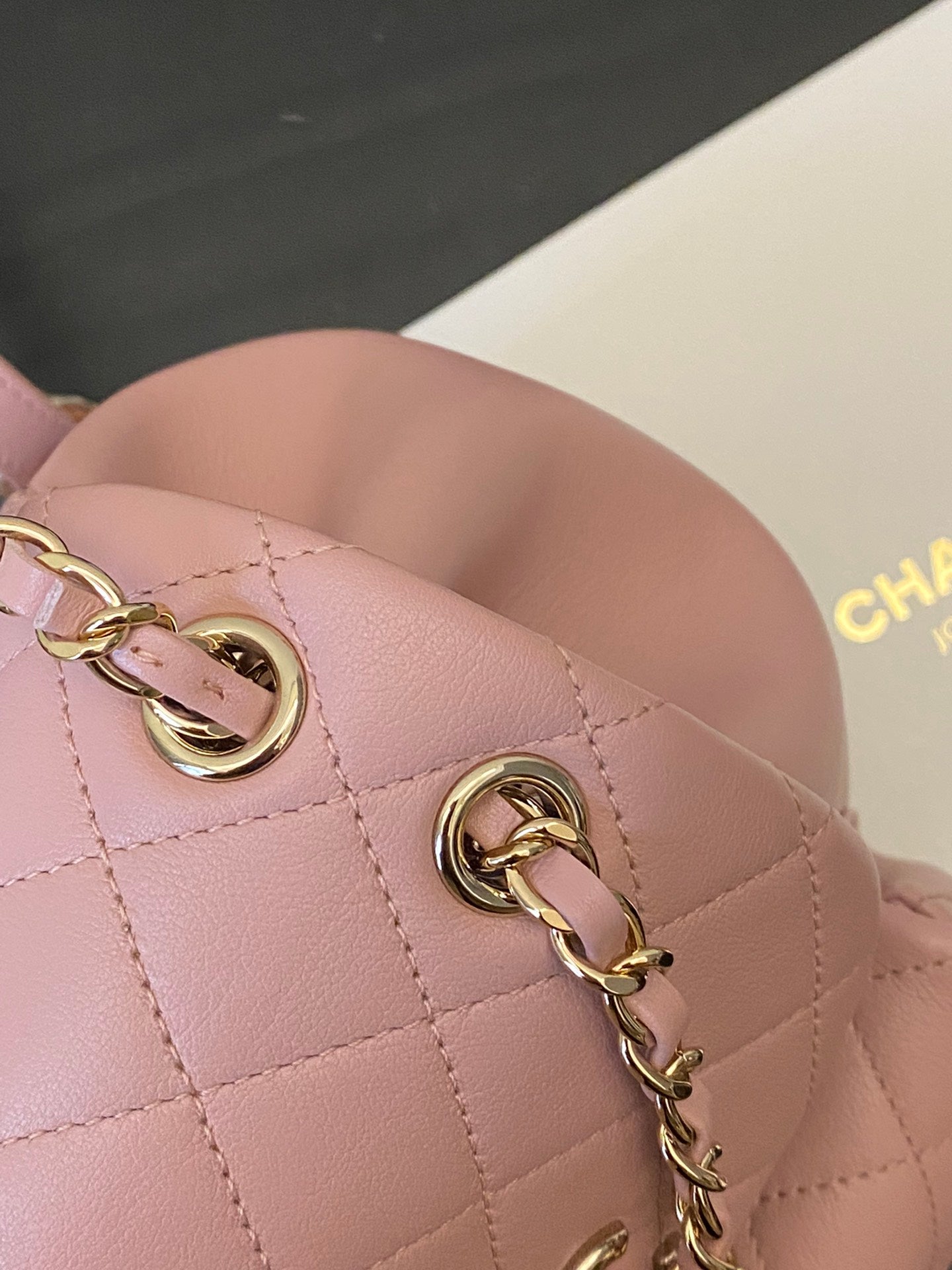 24P DUMA Pink Leather Backpack