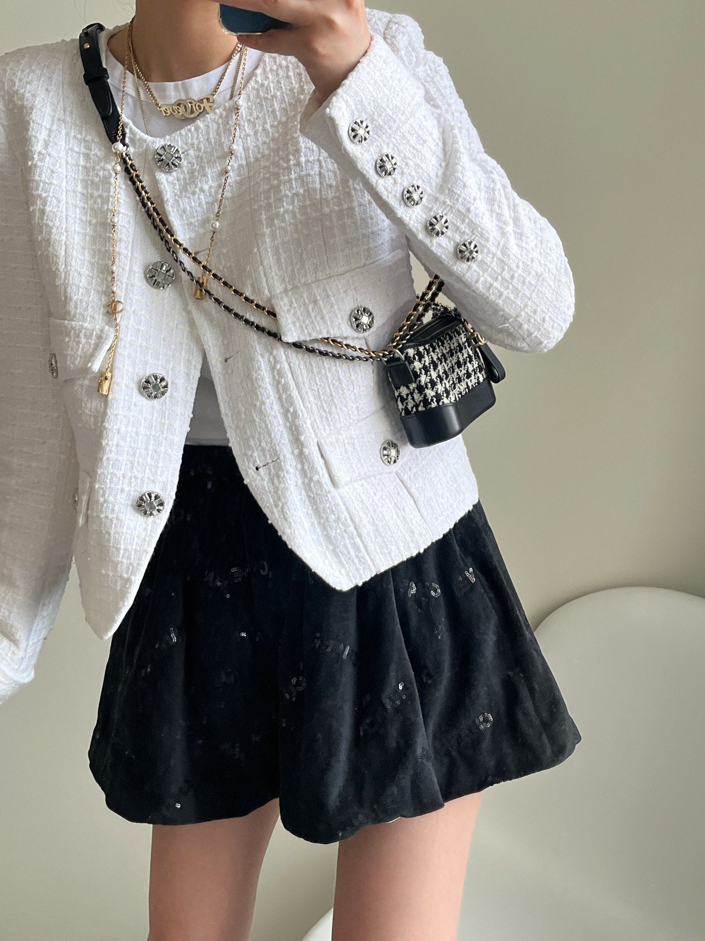 Thousand Bird Grid Mini Stray Bag Top Picture