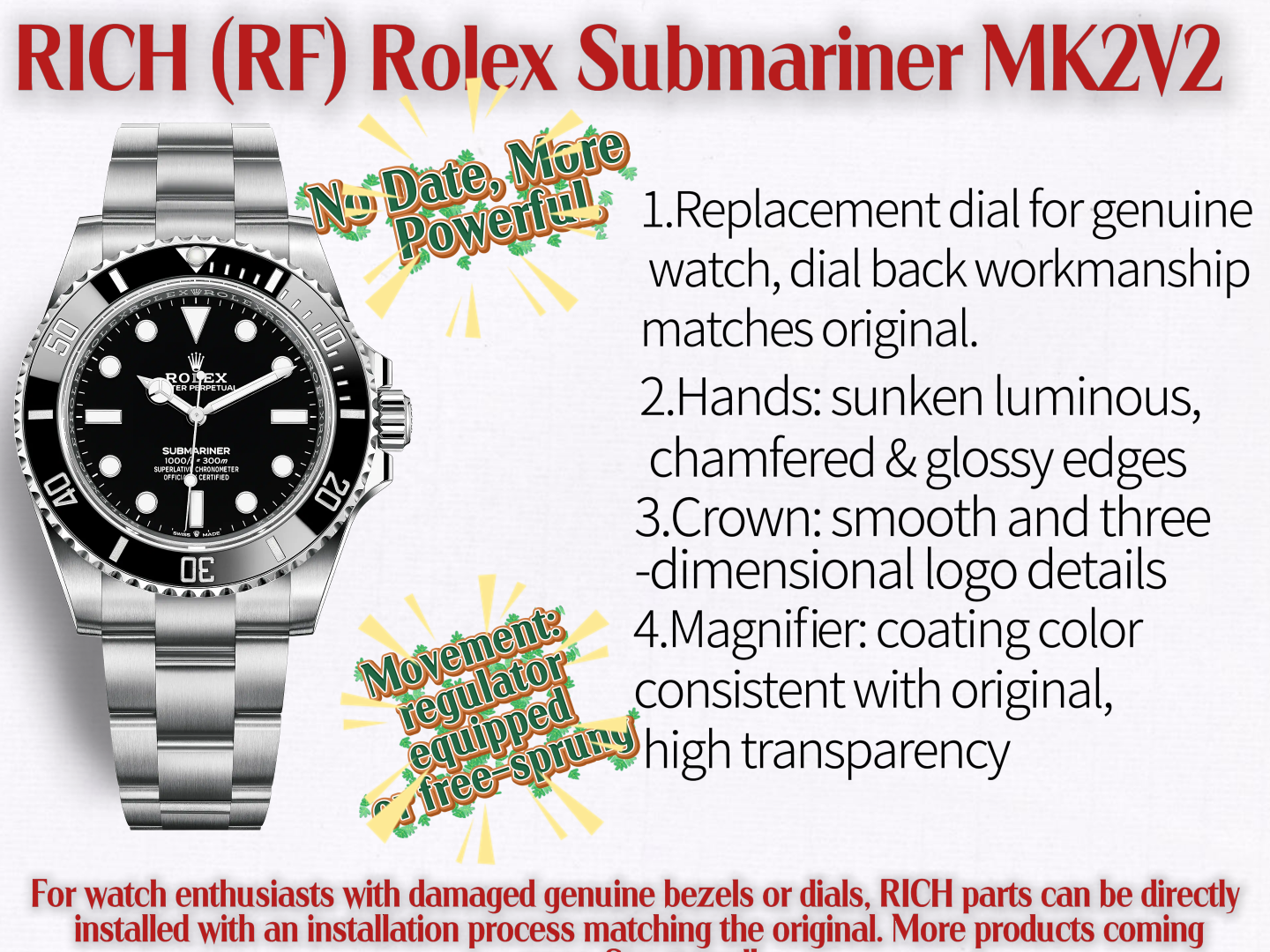 RICH (RF) Rolex Submariner No-Date MK2 V2 Edition