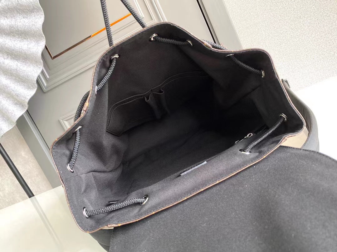 Black Flower Multi functional Christopher Small Backpack