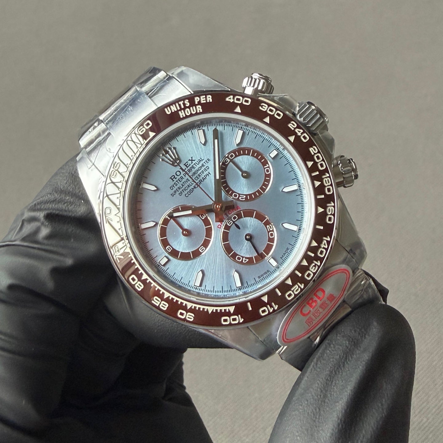 Real CBD product, return lost bag! Ice blue back transparent Daytona 4131 movement